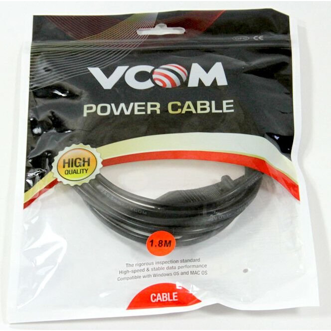 Кабель питания CEE 7/16 - C7, 1.8м, VCOM CE023-CU0.5-1.8M — изображение 3