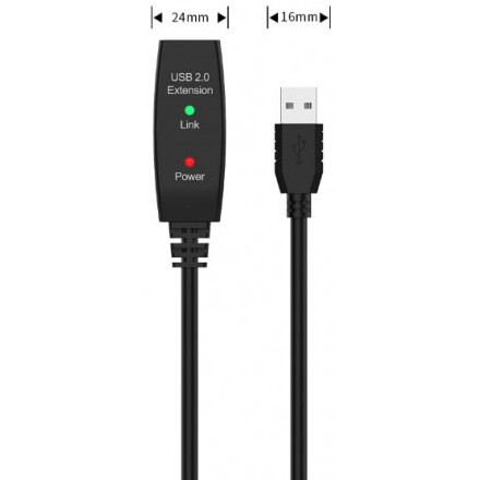Кабель удлинительный USB A (M) - USB A (F), 20м, KS-IS KS-866-20 — изображение 2