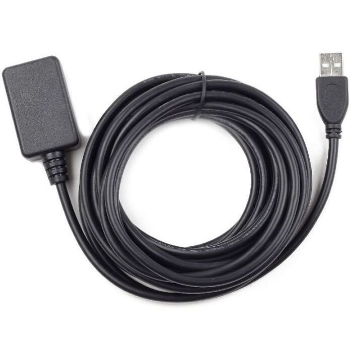 Кабель удлинительный USB A (M) - USB A (F), 4.8м, Gembird UAE016 Black — изображение 2