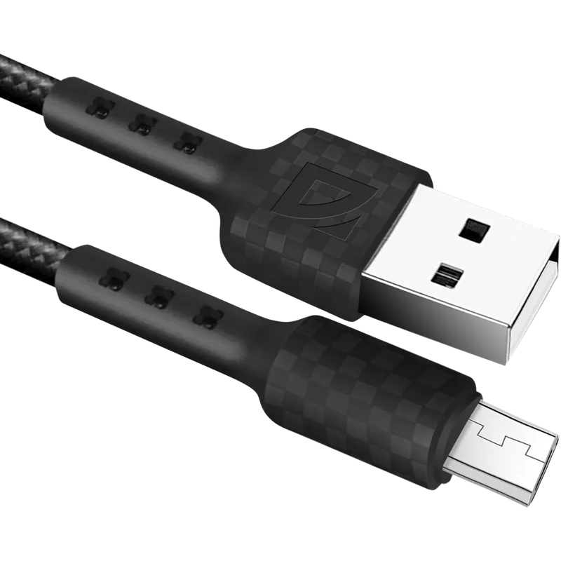 Кабель USB A (M) - microUSB B (M), 1м, Defender F181 Black