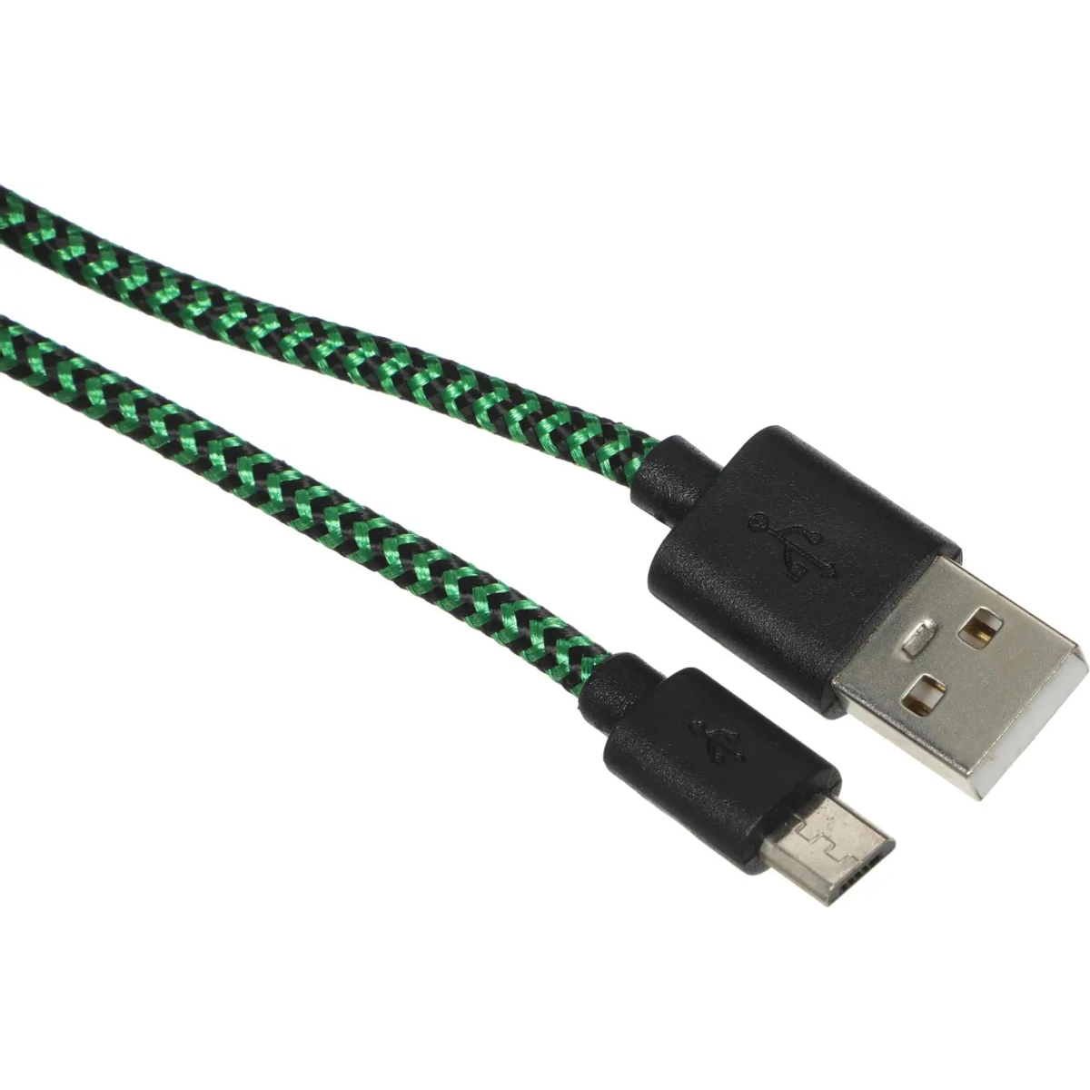 Кабель USB A (M) - microUSB B (M), 1м, PERO DC04 Green/Black