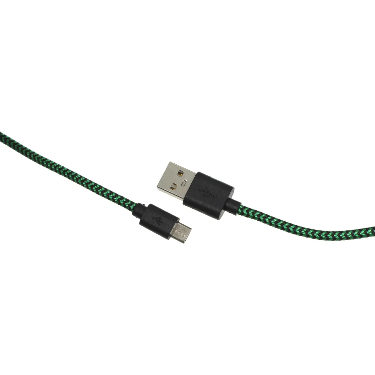 Кабель USB A (M) - microUSB B (M), 1м, PERO DC04 Green/Black — изображение 2