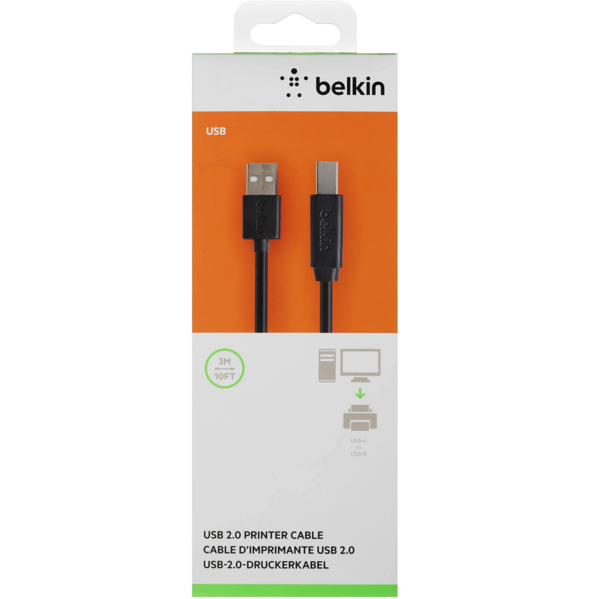 Кабель USB A (M) - USB B (M), 1.8м, Belkin F3U154BT1.8M — изображение 3
