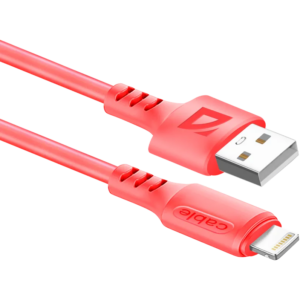 Кабель USB - Lightning, 1м, Defender F207 Red