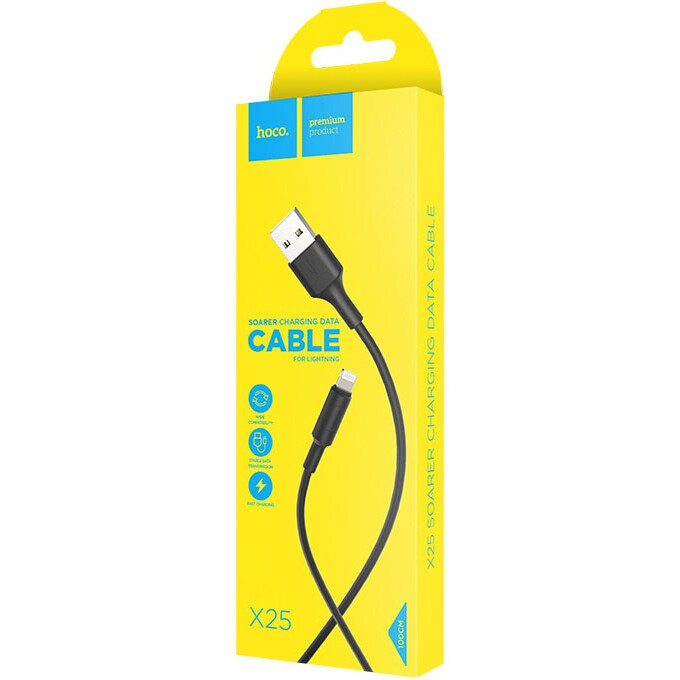 Кабель USB - Lightning, 1м, HOCO X25 Black (HC-80107) — изображение 3