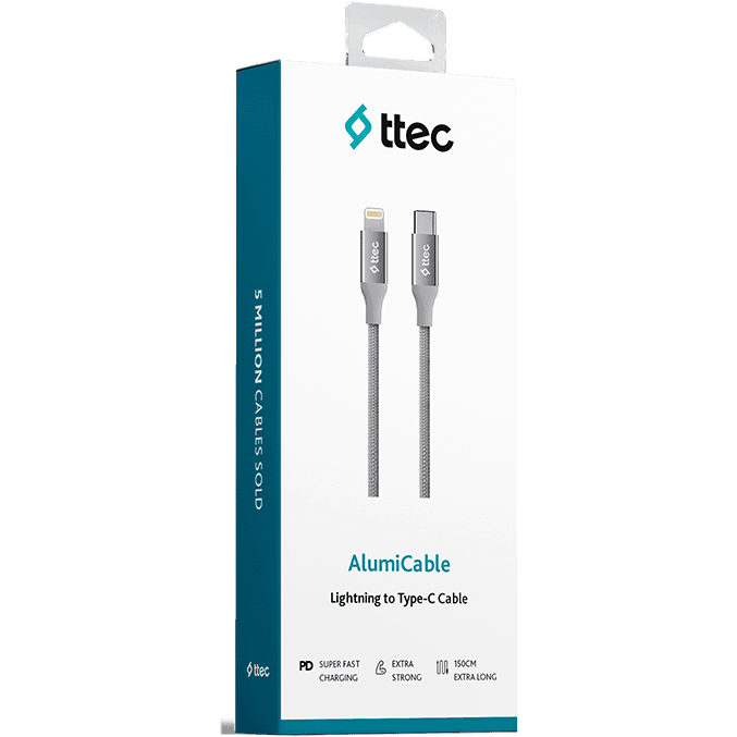 Кабель USB Type-C - Lightning, 1.5м, ttec 2DK41UG Space Gray — изображение 2