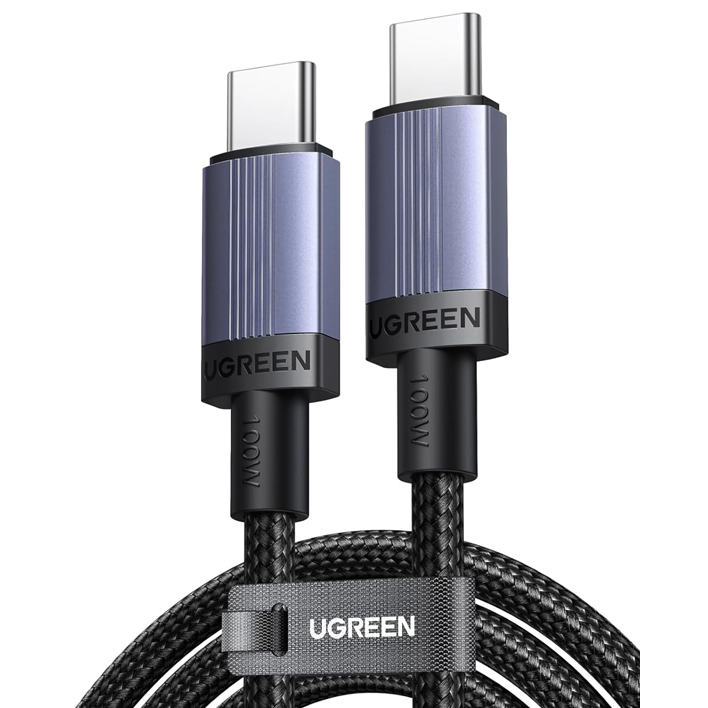 Кабель USB Type-C - USB Type-C, 1м, UGREEN L528 Space Gray