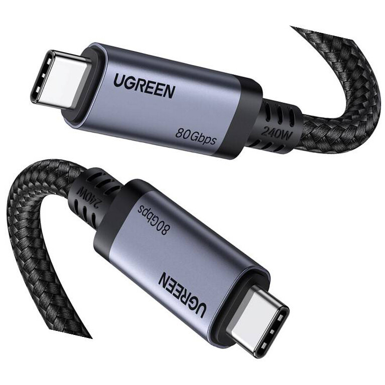 Кабель USB Type-C - USB Type-C, 1м, UGREEN L706 Grey — изображение 2