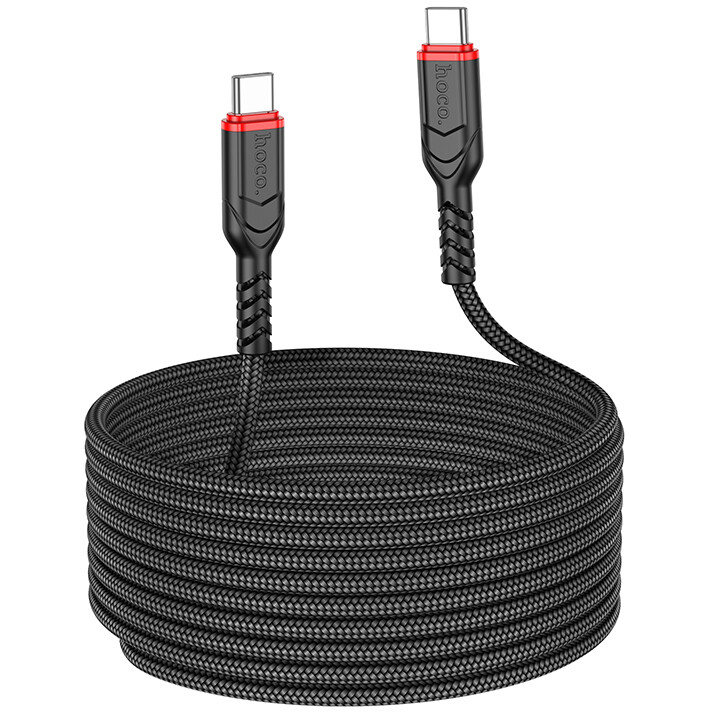 Кабель USB Type-C - USB Type-C, 3м, HOCO X59 Victory Black — изображение 3