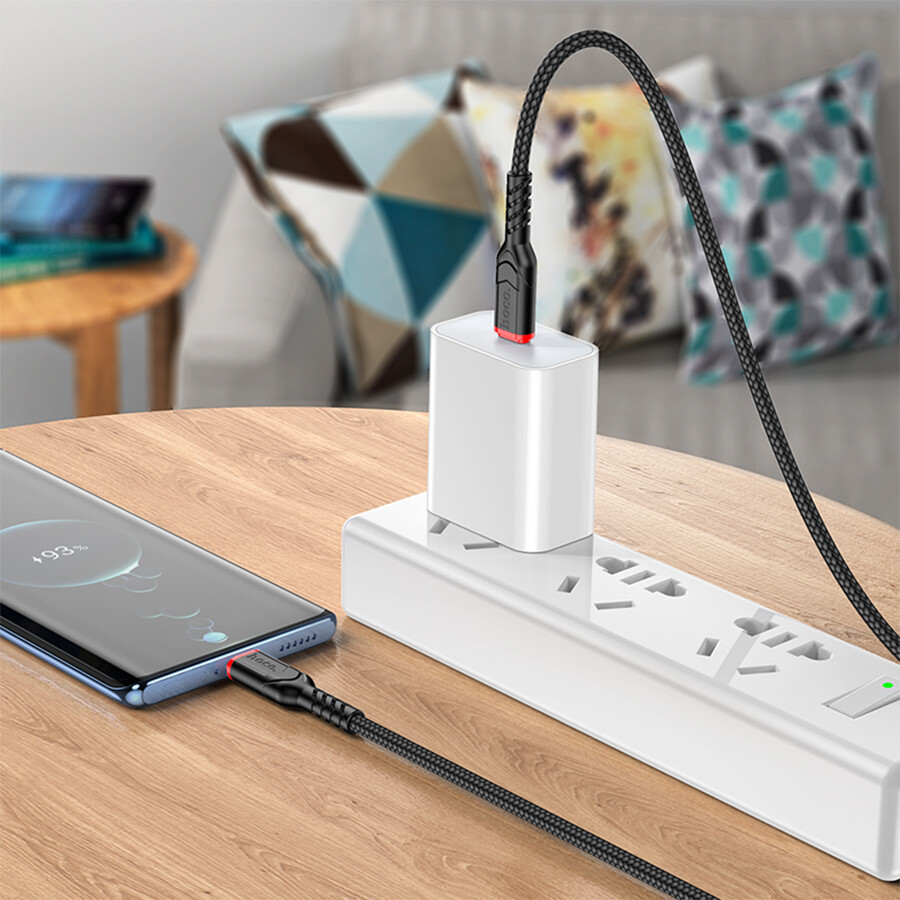 Кабель USB Type-C - USB Type-C, 3м, HOCO X59 Victory Black — изображение 5