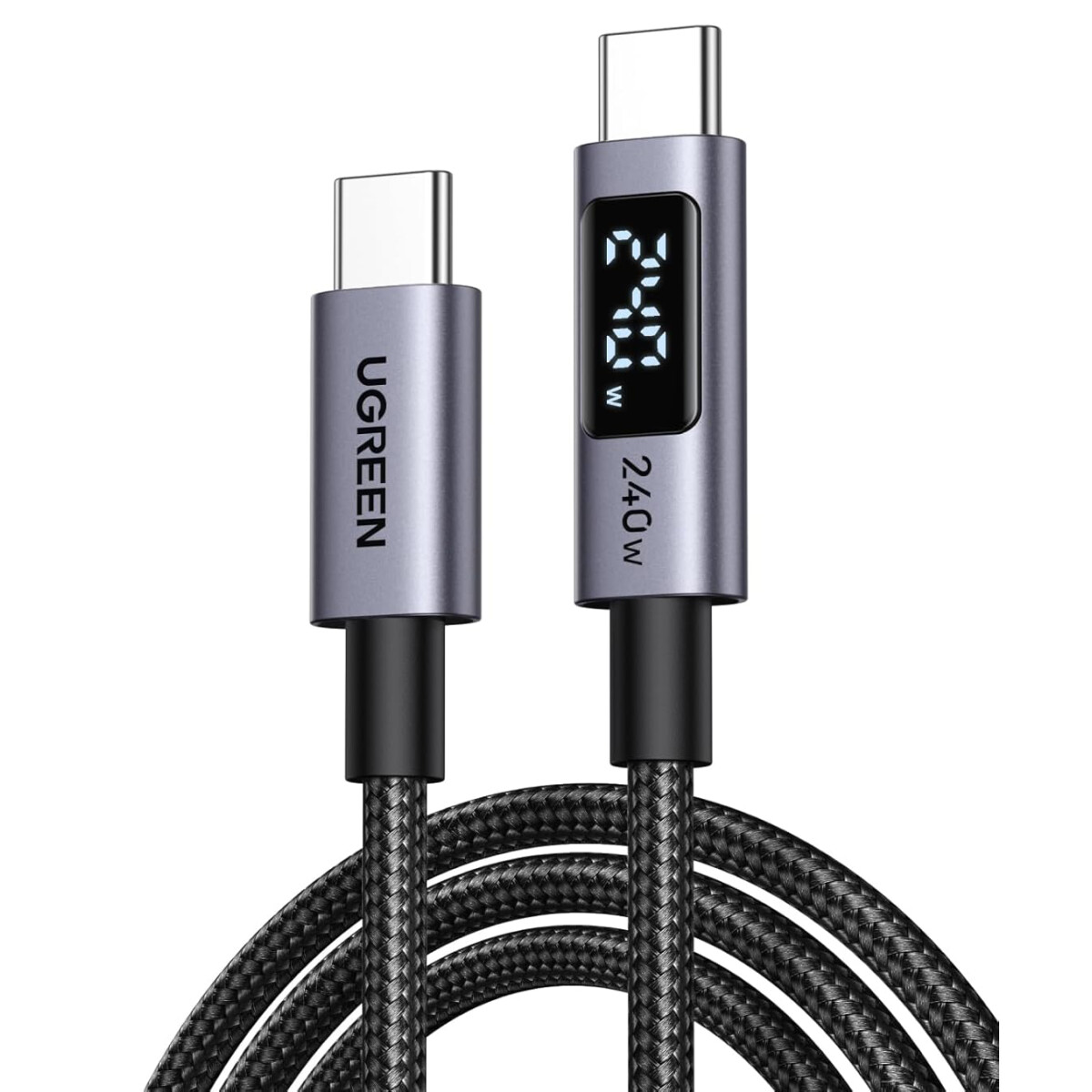 Кабель USB Type-C - USB Type-C, 3м, UGREEN L530 Space Gray
