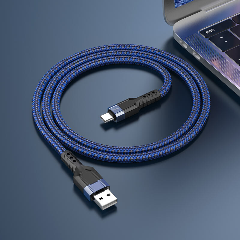 Кабель USB - USB Type-C, 1.2м, HOCO U110 Blue — изображение 5