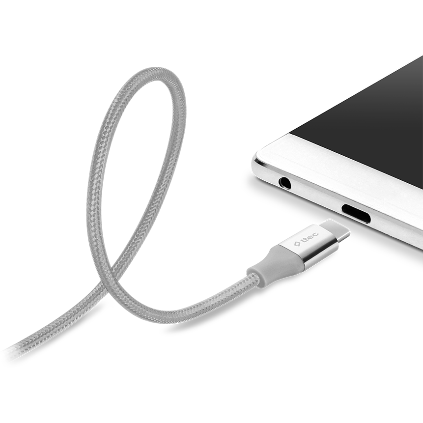Кабель USB - USB Type-C, 1.2м, ttec 2DK18 Space Gray — изображение 4