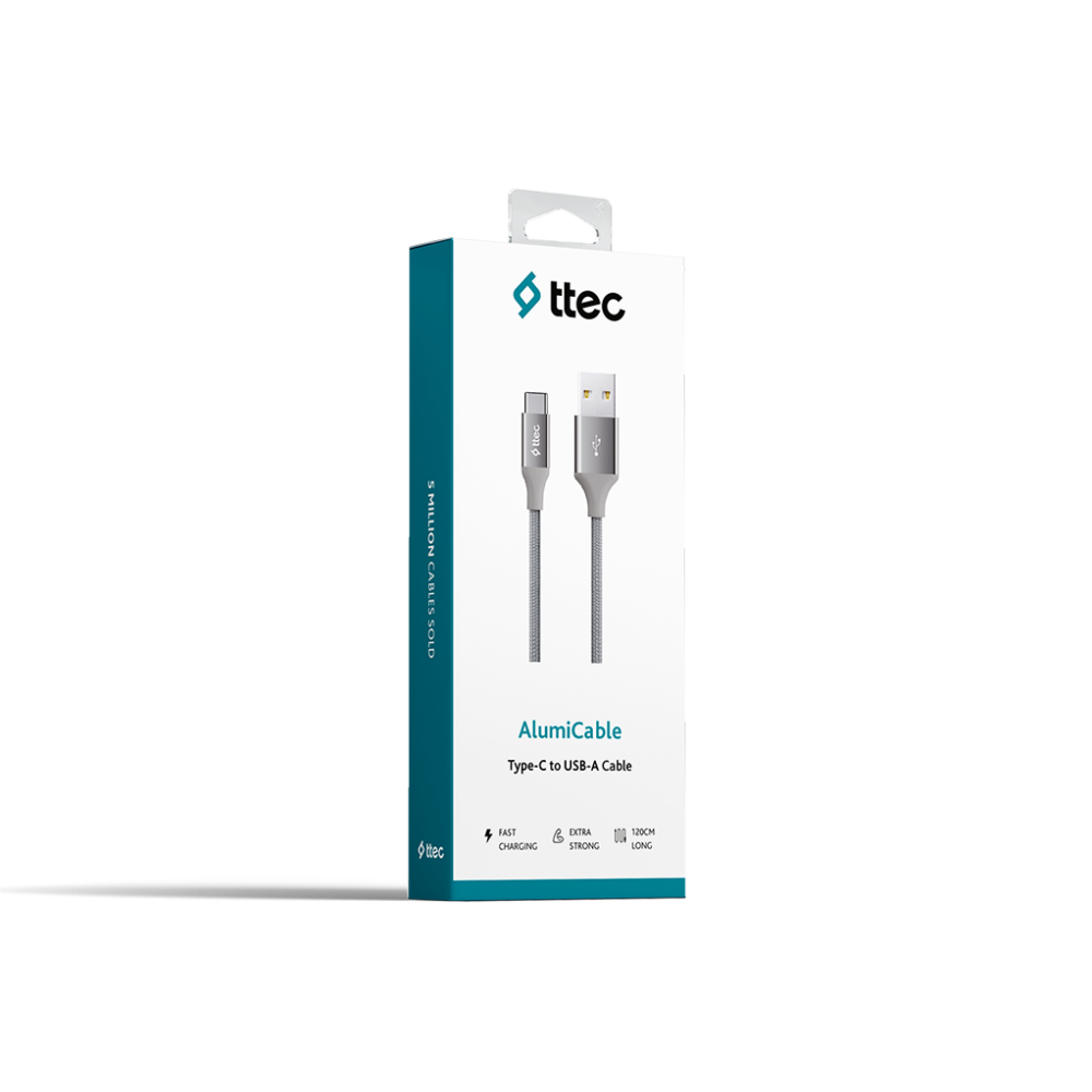Кабель USB - USB Type-C, 1.2м, ttec 2DK18 Space Gray — изображение 5