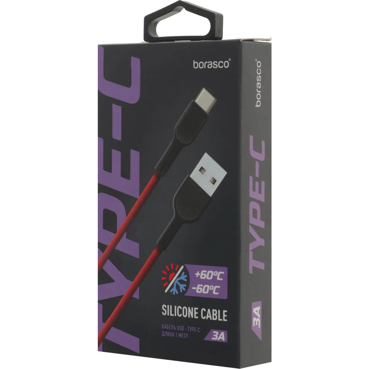 Кабель USB - USB Type-C, 1м, BoraSCO 38516 Red — изображение 5
