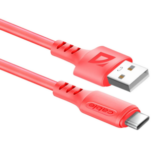 Кабель USB - USB Type-C, 1м, Defender F207 Red
