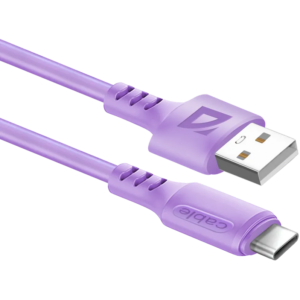 Кабель USB - USB Type-C, 1м, Defender F207 Violet
