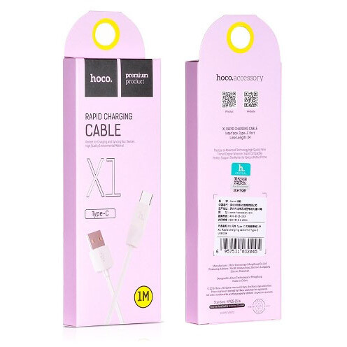 Кабель USB - USB Type-C, 1м, HOCO X1 White (HC-32045) — изображение 2