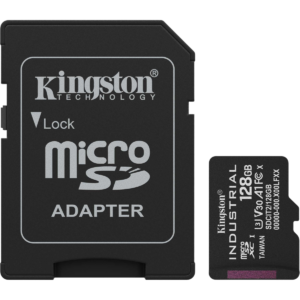 Карта памяти 128GB MicroSD Kingston Industrial + SD адаптер (SDCIT2/128GB)