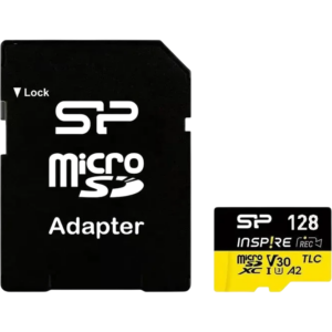 Карта памяти 128GB MicroSD Silicon Power Inspire + SD адаптер (SP128GBSTXLA2V1NSP)