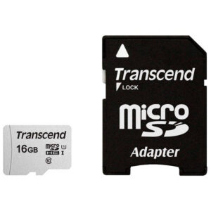 Карта памяти 16GB MicroSD Transcend + SD адаптер (TS16GUSD300S-A)