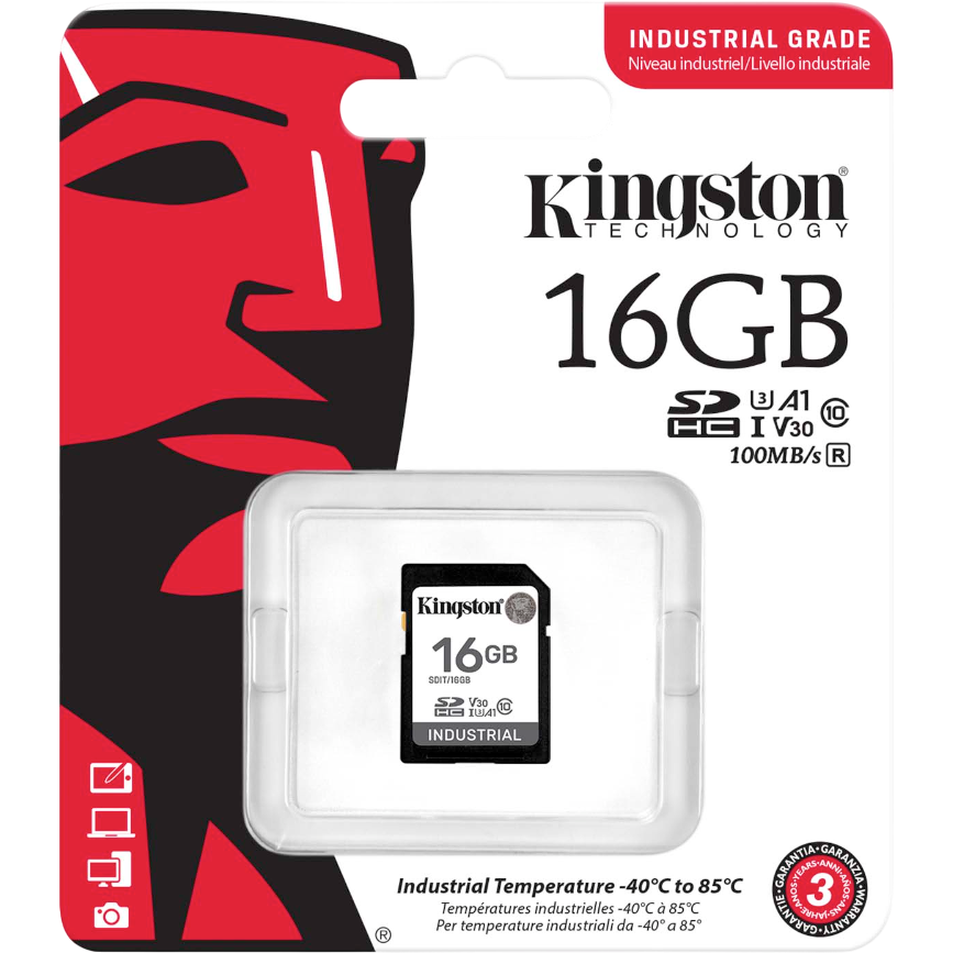 Карта памяти 16GB SD Kingston Industrial (SDIT/16GB) — изображение 2