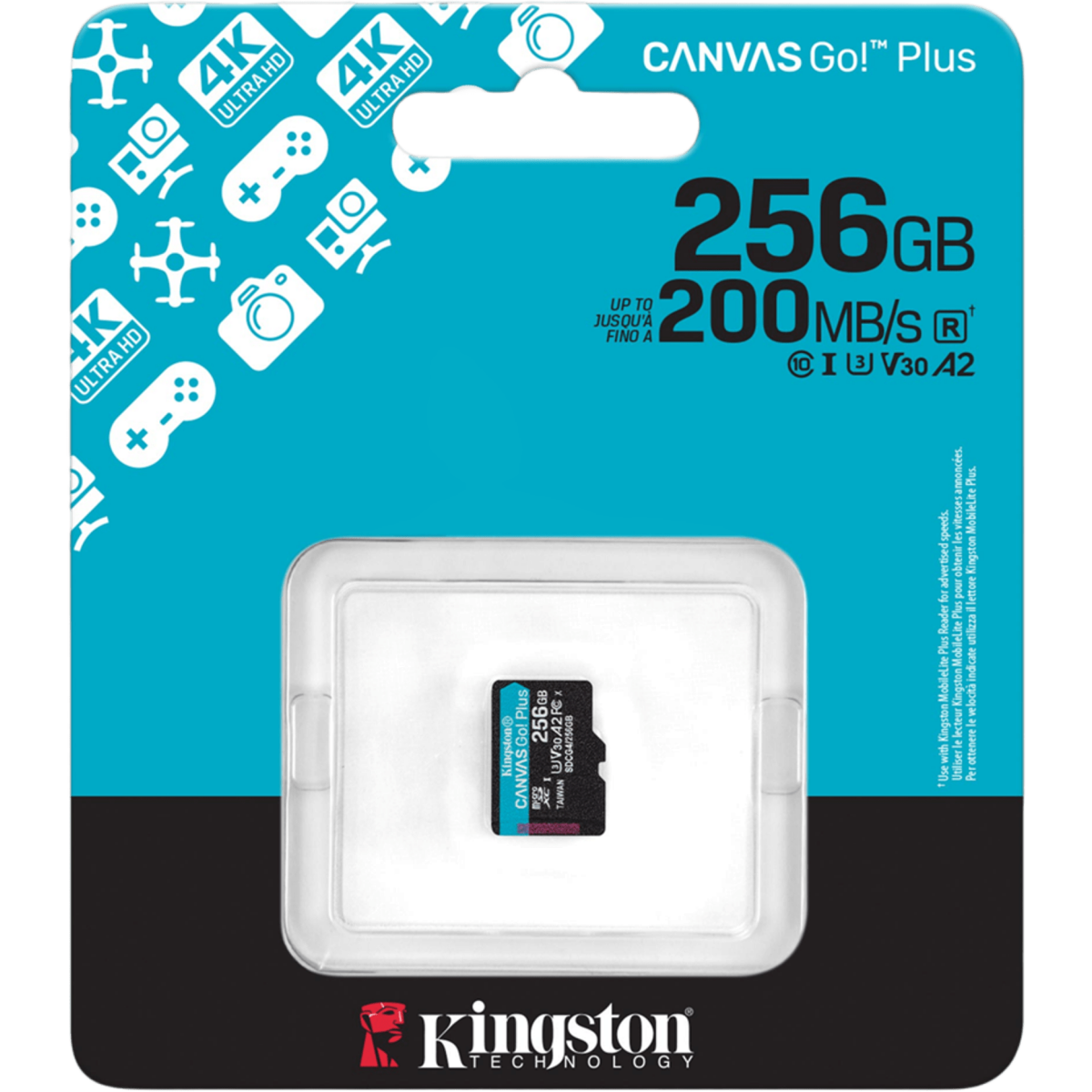 Карта памяти 256GB MicroSD Kingston Canvas Go! Plus (SDCG4/256GBSP) — изображение 3