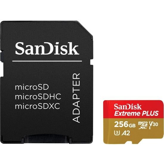 Карта памяти 256GB MicroSD SanDisk Extreme Plus + SD адаптер (SDSQXBZ-256G-GN6MA) — изображение 2