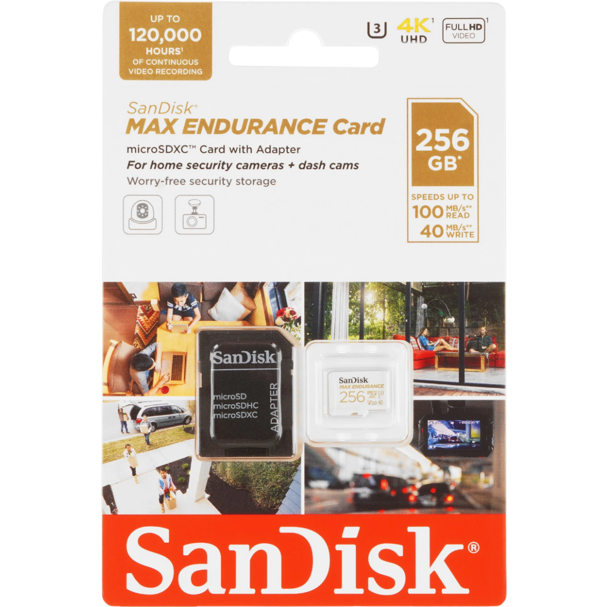 Карта памяти 256GB MicroSD SanDisk Max Endurance + SD адаптер (SDSQQVR-256G-GN6IA) — изображение 2