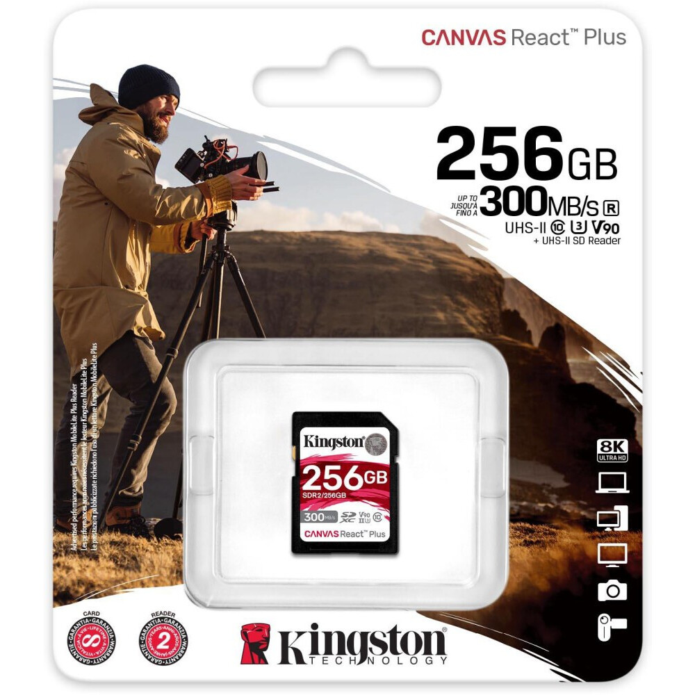 Карта памяти 256GB SD Kingston Canvas React Plus (SDR2/256GB) — изображение 3