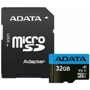Карта памяти 32GB MicroSD ADATA Premier + SD адаптер  (AUSDH32GUICL10A1-RA1)