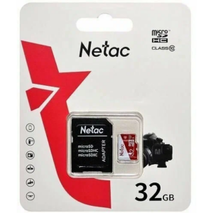 Карта памяти 32GB MicroSD Netac P500 ECO + SD адаптер (NT02P500ECO-032G-R)