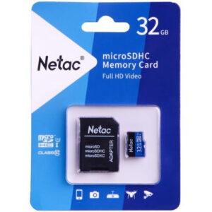 Карта памяти 32GB MicroSD Netac P500 Standard + SD адаптер (NT02P500STN-032G-R)