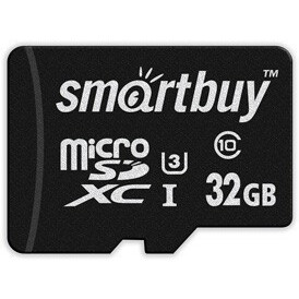 Карта памяти 32GB MicroSD SmartBuy + SD адаптер (SB32GBSDCL10U3L-01) — изображение 2