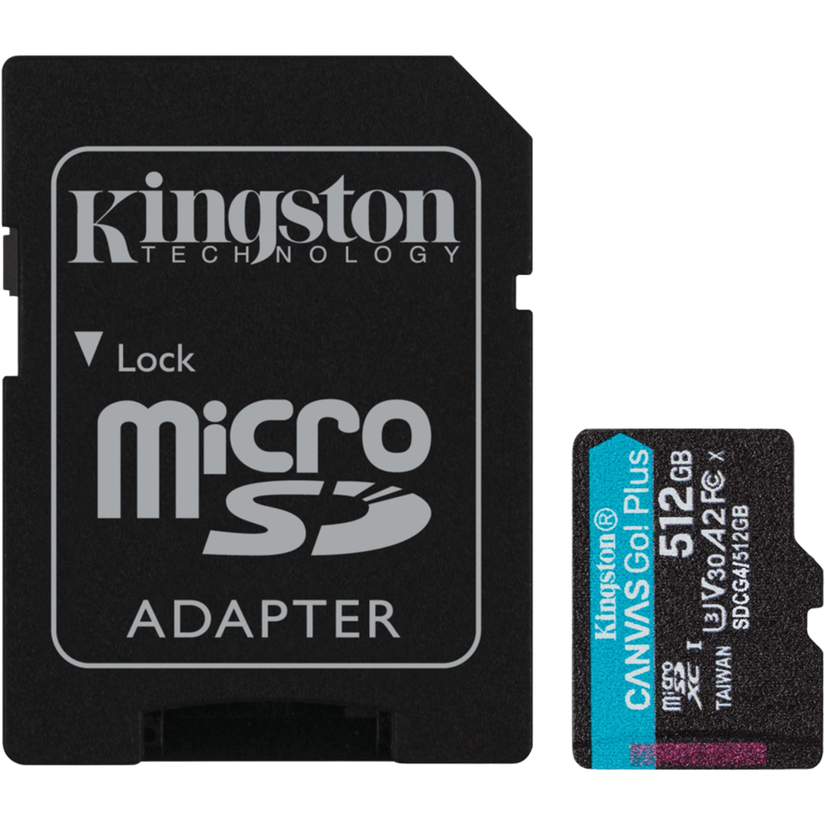 Карта памяти 512GB MicroSD Kingston Canvas Go! Plus + SD адаптер (SDCG4/512GB) — изображение 2