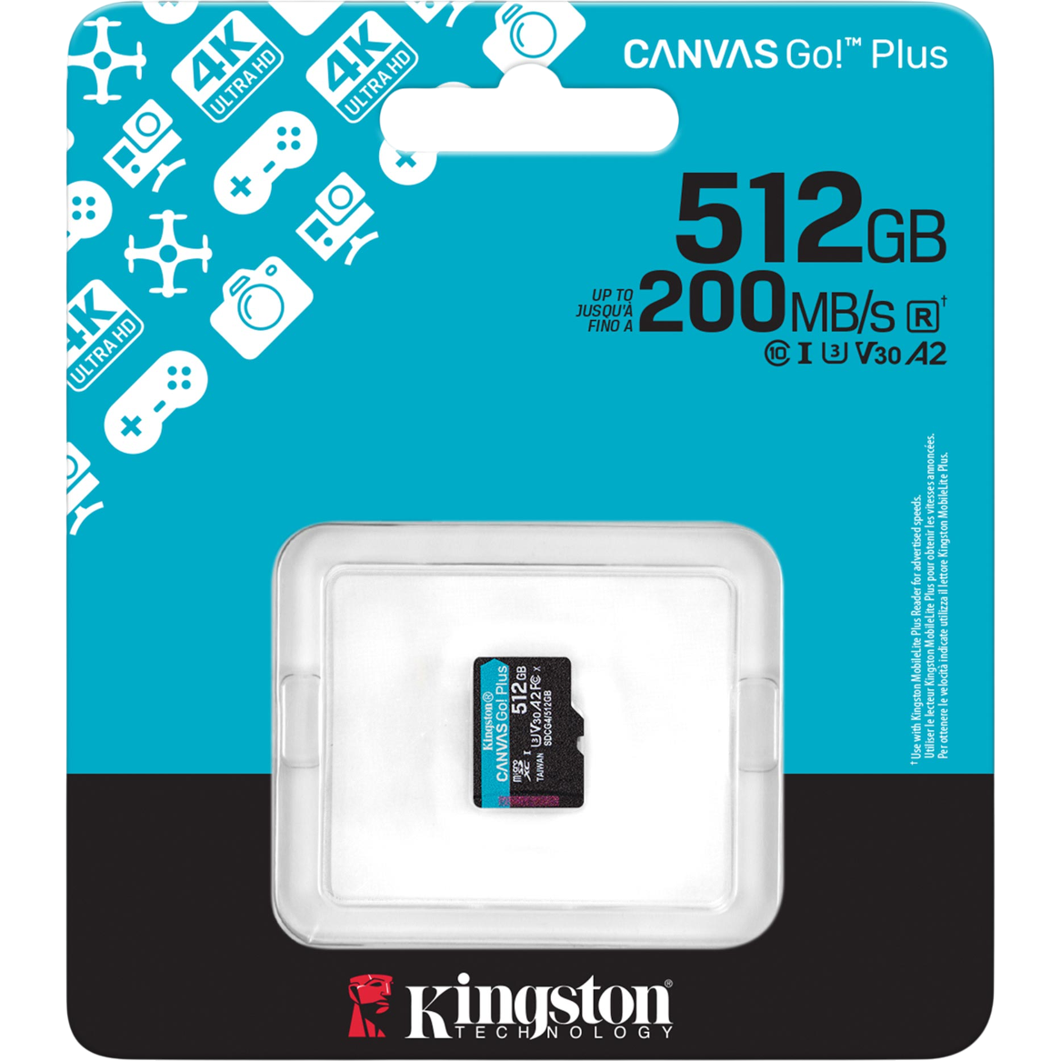 Карта памяти 512GB MicroSD Kingston Canvas Go! Plus (SDCG4/512GBSP) — изображение 3