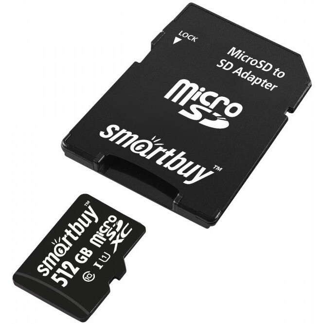 Карта памяти 512GB MicroSD SmartBuy + SD адаптер (SB512GBSDCL10-01)
