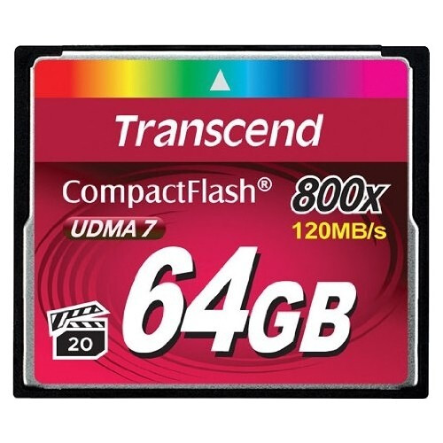 Карта памяти 64GB Compact Flash Transcend 800x (TS64GCF800)