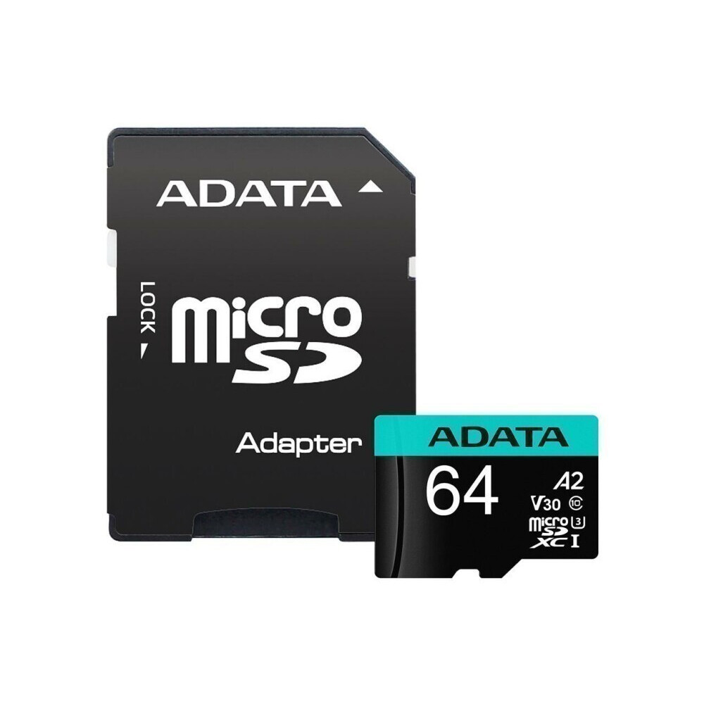 Карта памяти 64GB MicroSD ADATA + SD адаптер (AUSDX64GUI3V30SA2-RA1) — изображение 2