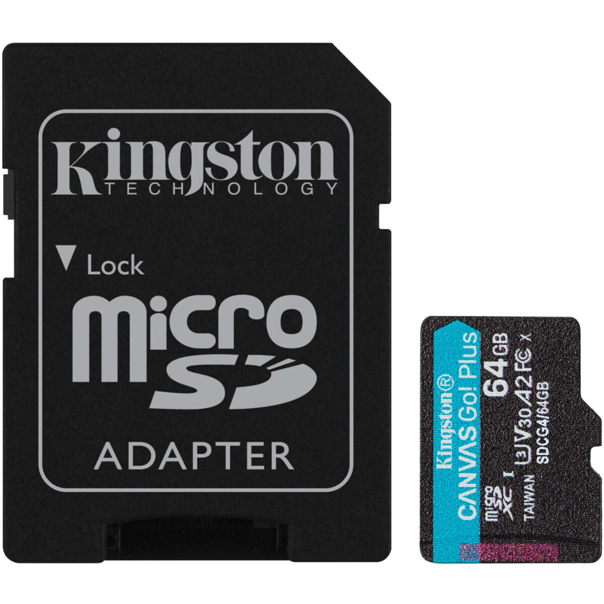 Карта памяти 64GB MicroSD Kingston Canvas Go! Plus + SD адаптер (SDCG4/64GB) — изображение 2