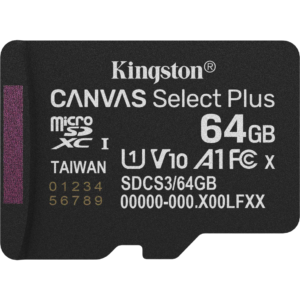 Карта памяти 64GB MicroSD Kingston Canvas Select Plus (SDCS3/64GBSP)