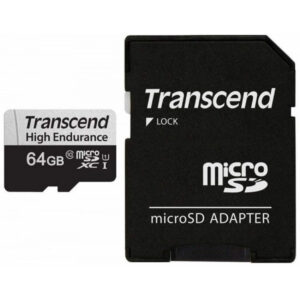 Карта памяти 64GB MicroSD Transcend 350V + SD адаптер (TS64GUSD350V)