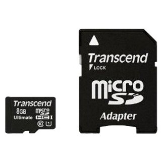 Карта памяти 8GB MicroSD Transcend + SD адаптер (TS8GUSDHC10U1)