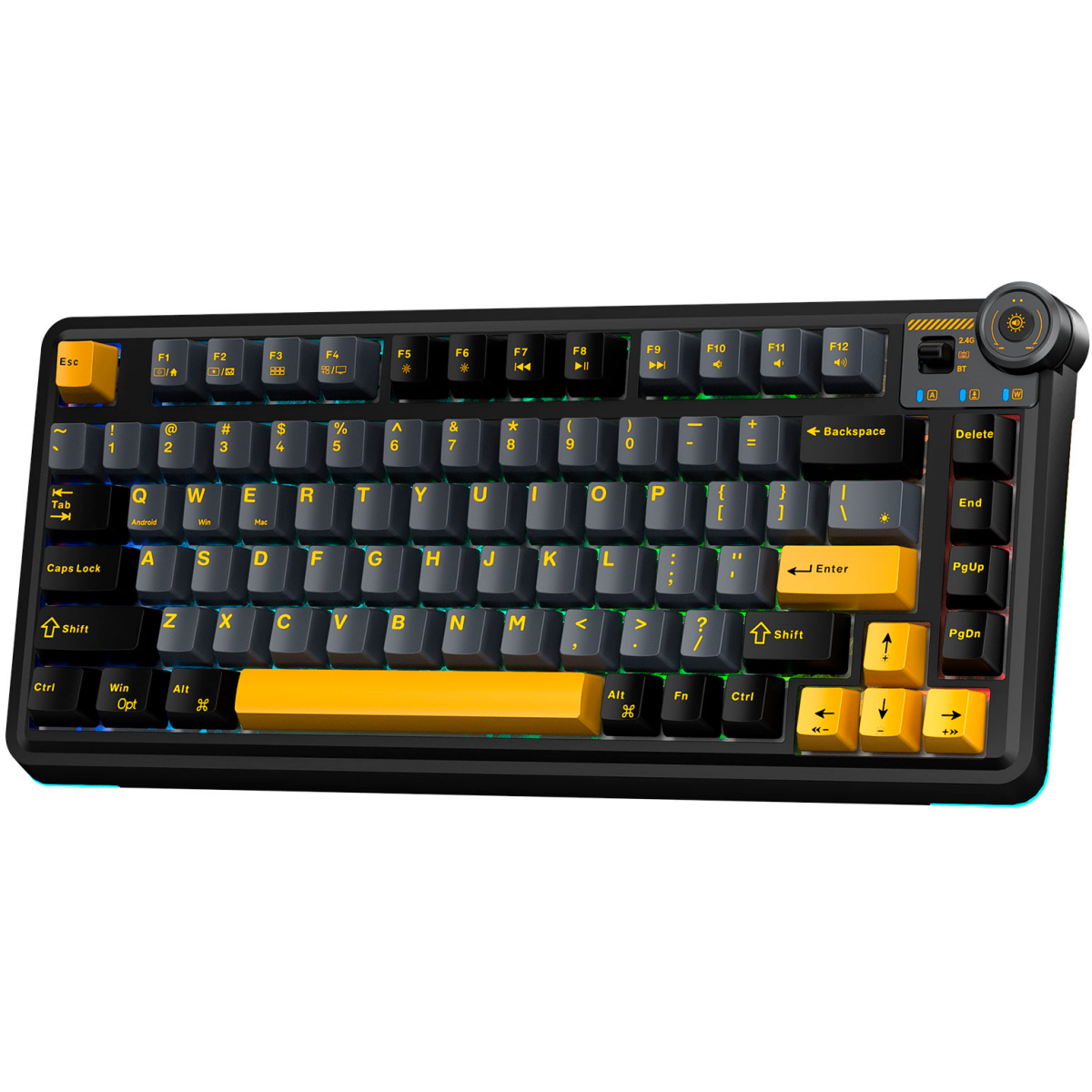 Клавиатура AULA AU75 Black/Dark Blue/Orange — изображение 2