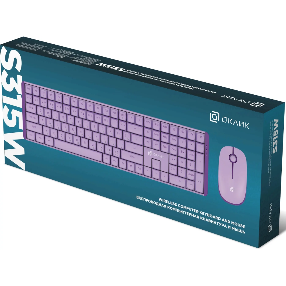 Клавиатура + мышь Oklick S315W Purple — изображение 3