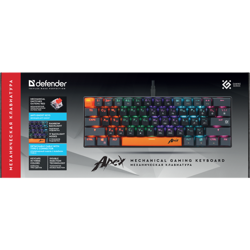 Клавиатура Defender Apex Black/Grey (GK-002) — изображение 2