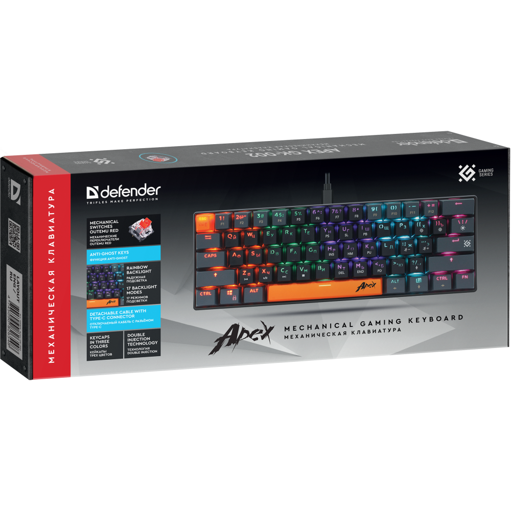 Клавиатура Defender Apex Black/Grey (GK-002) — изображение 3
