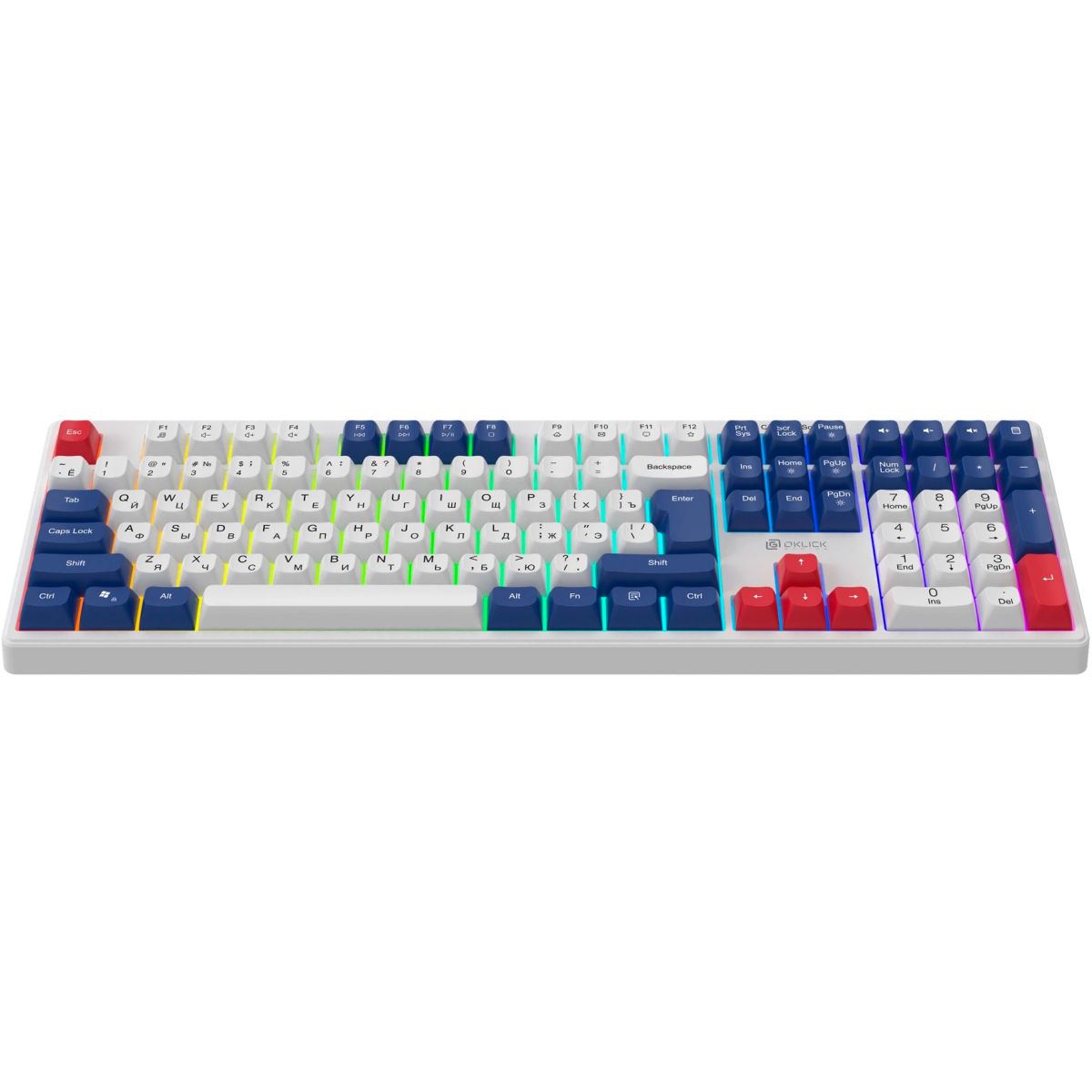 Клавиатура Oklick 725G White/Red — изображение 2
