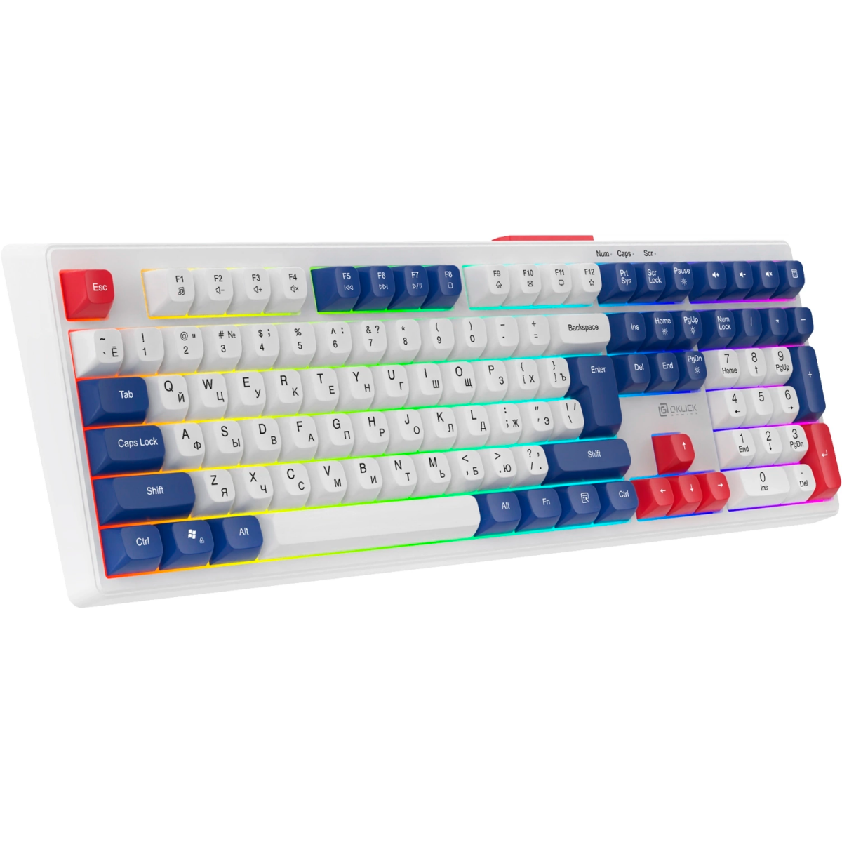 Клавиатура Oklick 725G White/Red — изображение 4