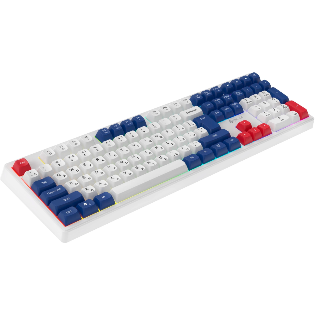 Клавиатура Oklick 725G White/Red — изображение 7